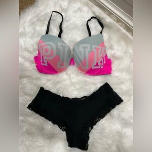 PINK Y2K  Victoria's Secret Pink and Black Set